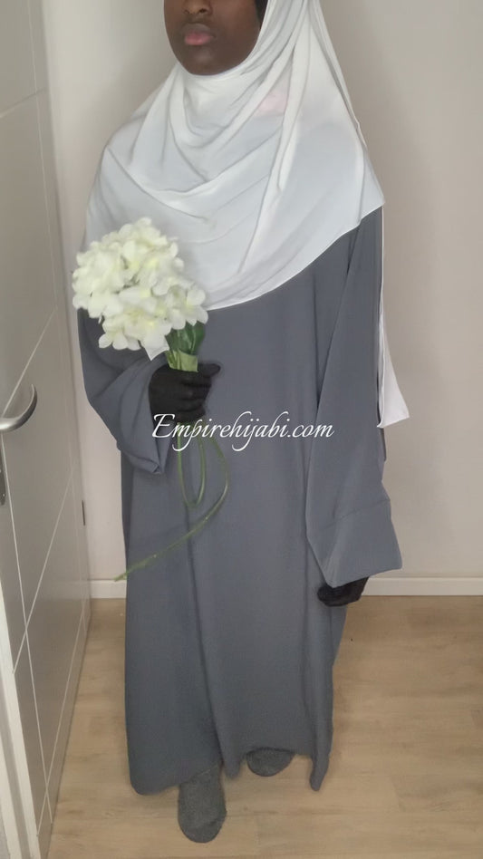 Abaya Soie de Médine Gris